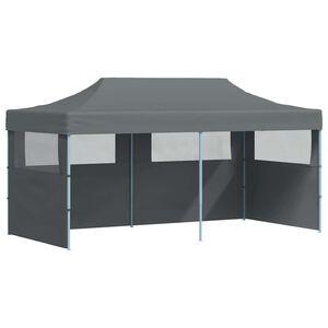 vidaXL Сгъваема парти шатра със странични стени, 3x6 м, антрацит