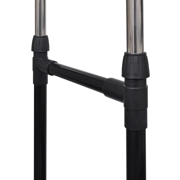 vidaXL Регулируема стойка за дрехи, 4 Колела, 2 релси