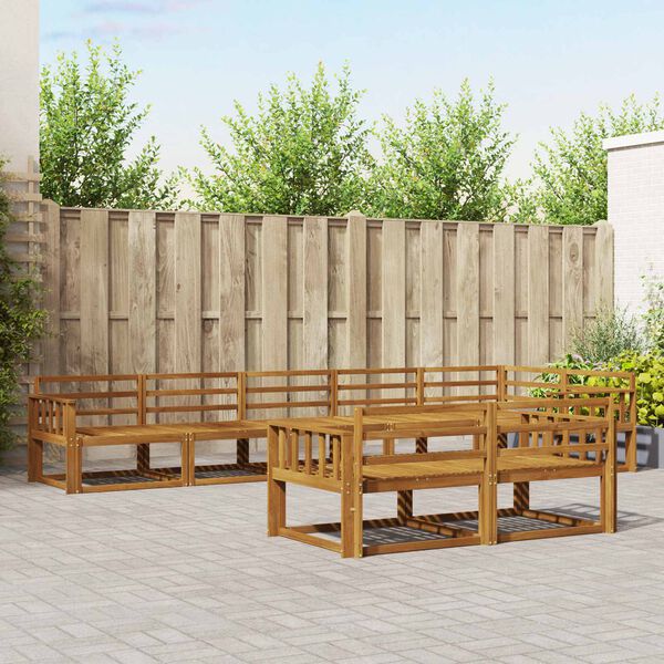 vidaXL Комплект дивани за открито 8 pcs Естествен