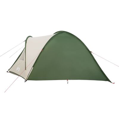 vidaXL Куполна къмпинг палатка, 4-местна, зелена, водоустойчива
