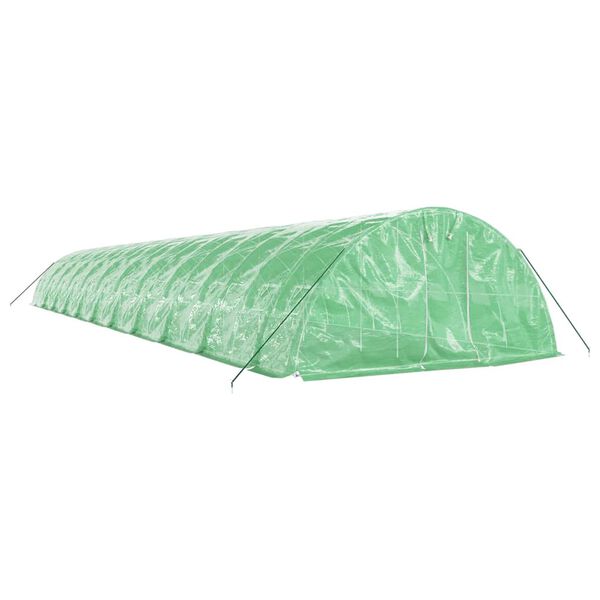 vidaXL Оранжерия със стоманена рамка зелена 110 м&sup2; 22x5x2,3 м