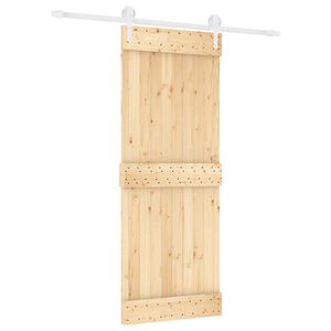 vidaXL Преплъзваща се врата Естествено и бяло 80 x 210 cm