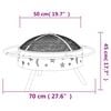 vidaXL Преносимо огнище с ръжен, 70 см, XXL, стомана