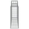 vidaXL Габионни кошници арка 3 бр 200x30x80/100 см поцинковано желязо