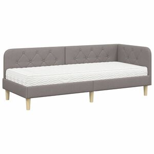 vidaXL Ъглова рамка за легло Таупе 80 x 200 cm текстил