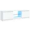vidaXL ТВ шкаф с LED осветление, бял, 120x30х36 см