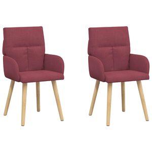 vidaXL Обедени столове 2 pcs Текстил Виненочервен 60 x 56 x 96 см
