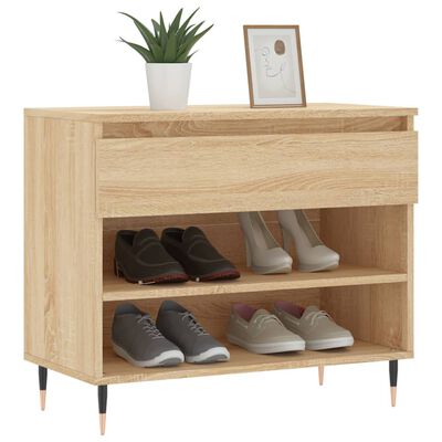 vidaXL Шкаф за обувки, дъб сонома, 70x36x60 см, инженерно дърво
