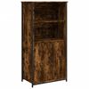 vidaXL Висок шкаф, опушен дъб, 62x36x121,5 см инженерно дърво