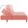 vidaXL 2-местно разтегателно канапе, розово, кадифе