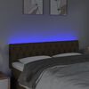 vidaXL LED горна табла за легло, тъмнокафява, 144x7x78/88 см, плат