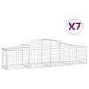 vidaXL Габионни кошници арка 7 бр 200x50x40/60 см поцинковано желязо