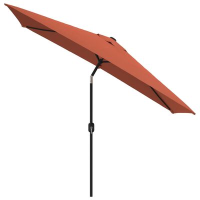 vidaXL Градински чадър с метален прът, 300x200 см, теракота