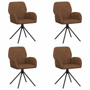 vidaXL Въртящи се трапезни столове 4 pcs Изкуствена набук Кафяво