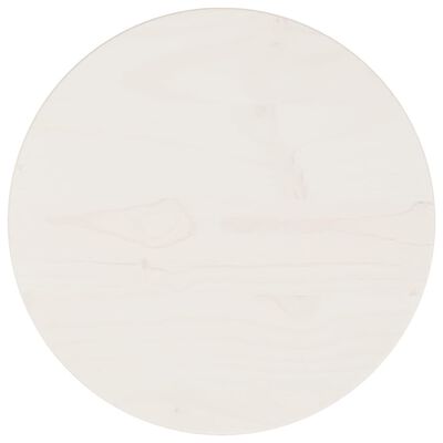 vidaXL Плот за маса, бял, Ø30x2,5 см, бор масив