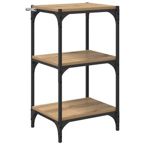 vidaXL Шкаф за книги 3 нива 40 x 33 x 70,5 см дъб артизан