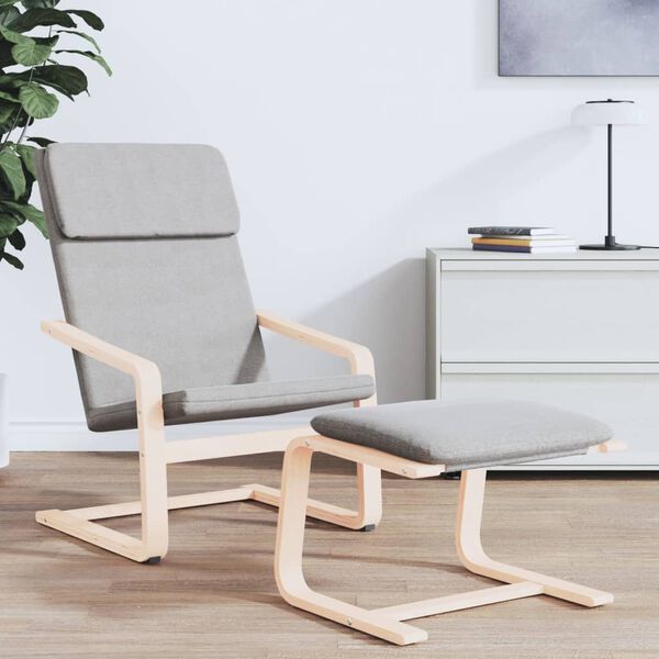 vidaXL Табуретка, светлосива, 51x41x40 см, текстил