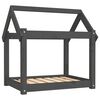 vidaXL Кучешко легло, тъмносиво, 71x55x70 см, борова дървесина масив