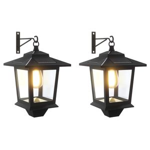 vidaXL Стенно осветително тяло 2 бр. Черно 19 x 14 x 25 см