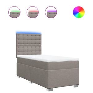 vidaXL Боксспринг легло с матрак, таупе, 80x200 см, плат