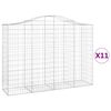 vidaXL Габионни кошници арка 11 бр 200x50x140/160см поцинковано желязо