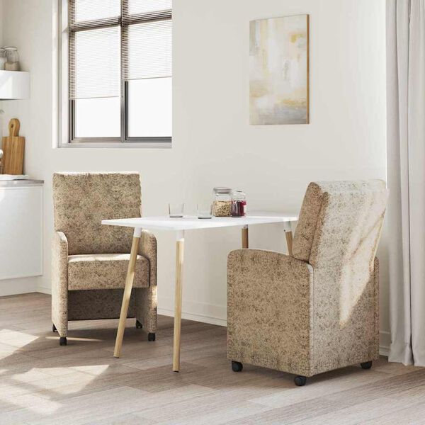 vidaXL Столове с Колела с колела 2 pcs Светлосиво 58 x 67 x 97 см