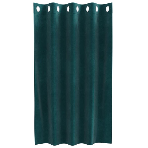 vidaXL Затъмняващи завеси 2 pcs Тъмен зелен 140 x 140 cm Кадифе
