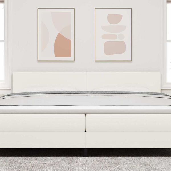 vidaXL Облегалка за глава с таблото Крем 200 cm Изкуствена