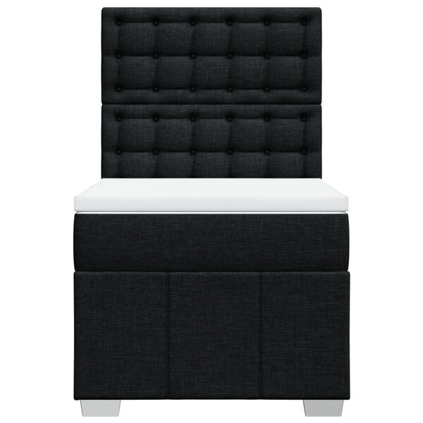 vidaXL Боксспринг легло с матрак, черно, 100x200 см, плат