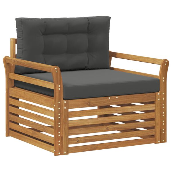 vidaXL Комплект дивани за открито Солидно акациево дърво и полиестер