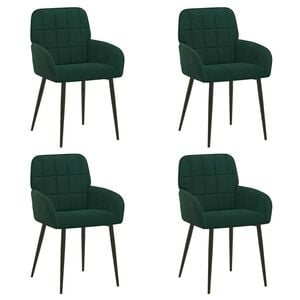 vidaXL Обедени столове 4 pcs Кадифе Тъмнозелено 57 х 50 х 85 см