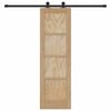 vidaXL Преплъзваща се врата Естествено и черно 61 x 198,5 см