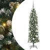 vidaXL Изкуствено Тънко Коледно Дърво Зелен и бял 150 cm