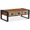 vidaXL Кафе маса с 3 чекмеджета, рециклирано дърво масив, 100x50x35 cм