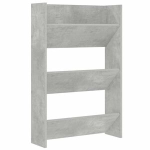 vidaXL Стенен шкаф за обувки, бетонно сив, 60x18x90 см, ПДЧ