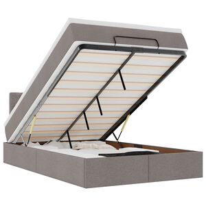 vidaXL Османска легло с матрак, таупе, 120x190 см, плат