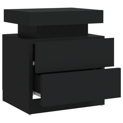 vidaXL Нощно шкафче, черно, 45x35x52 см, ПДЧ