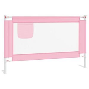 vidaXL Ограничител за бебешко легло, розов, 120x25 см, плат