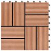 vidaXL Плочка за decking 11 pcs Тик 30 x 30 cm WPC