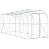 vidaXL Кокошарник срещу стена Сребристо 600 x 150 x 215 см
