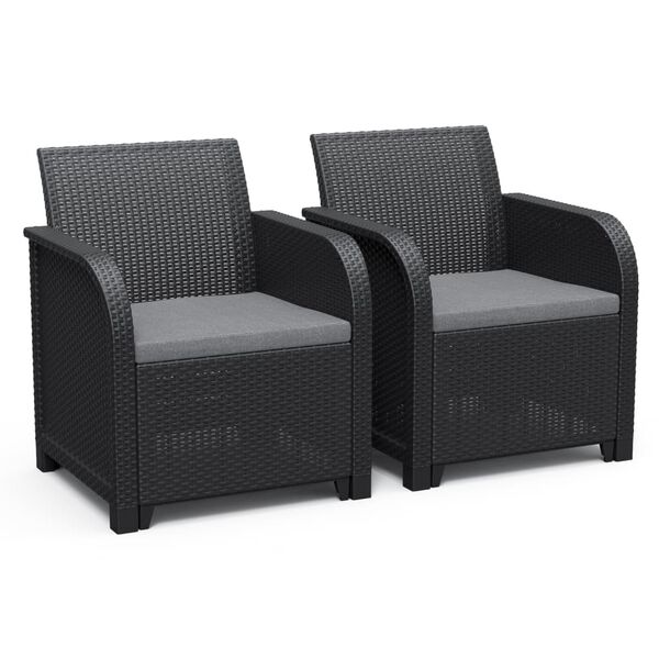 Keter Градински столове Rosalie, 2 бр, графит