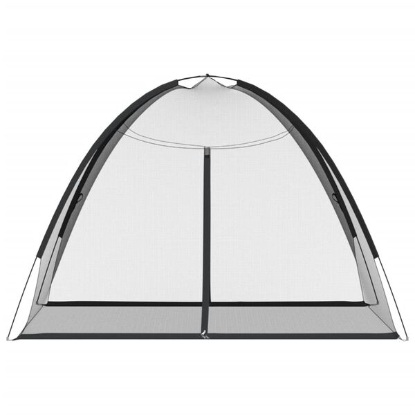 vidaXL Мрежа против комари Монголия с врати 220 черна 200x150x140 см