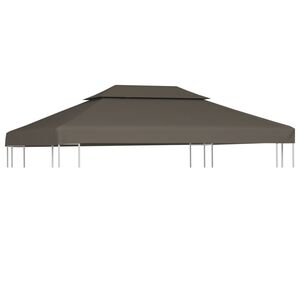 vidaXL Двоен покрив за шатра, 310 г/м&sup2;, 4x3 м, таупе