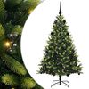 vidaXL Изкуствен коледен дърво с панти 150 LEDs Зелено 150 cm PVC и PE