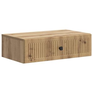 vidaXL Стенен страничен масичка 59 x 34,5 x 17 см Инженерна дървесина