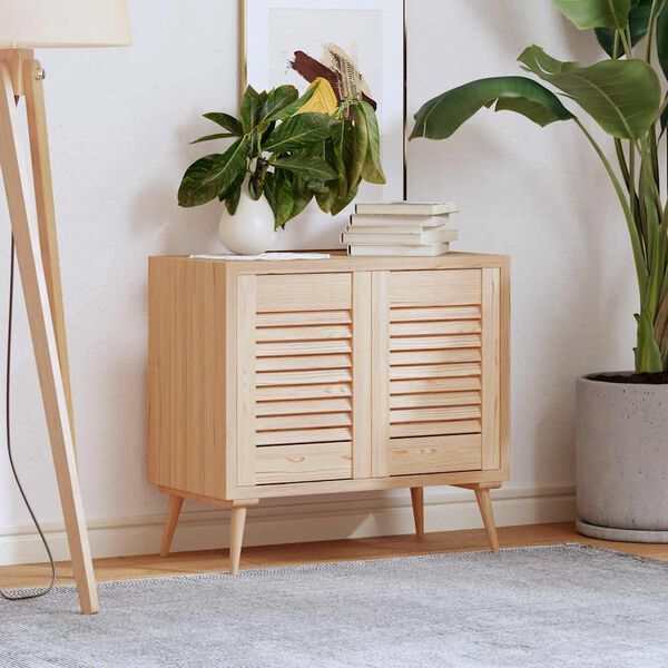 vidaXL Врати за шкафове с извит дизайн 2 бр. масивна дървесина бор