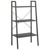 vidaXL Стояща етажерка стълба 3 рафта черно 56x35x108 см