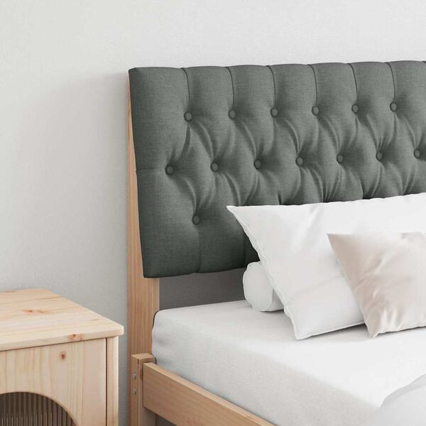 vidaXL Тапицирана табла Тъмен сив 180 cm Солидно борово дърво