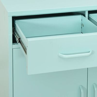vidaXL Шкаф за съхранение, мента, 80х35х101,5 см, стомана