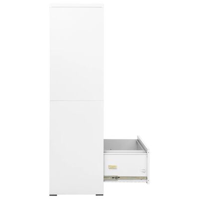 vidaXL Шкаф за папки, бял, 90x46x164 cм, стомана